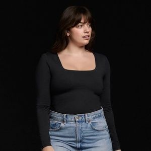 Long Sleeve Square Neck Bodysuit